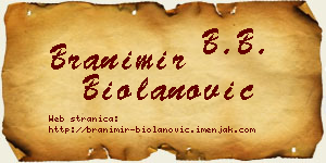 Branimir Biolanović vizit kartica